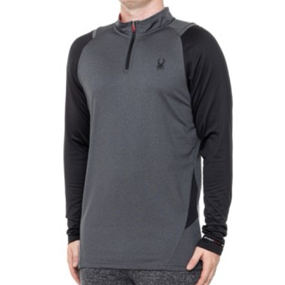 Spyder 1/4 Zip LS Tech Color Blocked Stretch Quick Dry Active Top - Picture 1 of 9